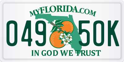 FL license plate 0495OK