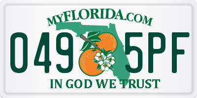 FL license plate 0495PF