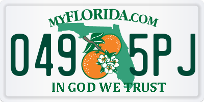 FL license plate 0495PJ