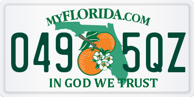 FL license plate 0495QZ
