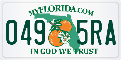 FL license plate 0495RA