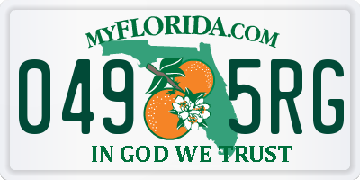 FL license plate 0495RG