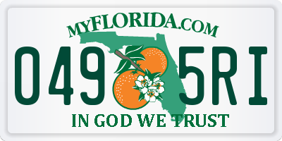FL license plate 0495RI