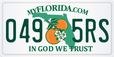 FL license plate 0495RS