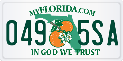 FL license plate 0495SA