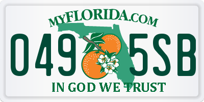 FL license plate 0495SB