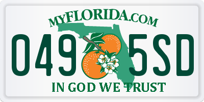 FL license plate 0495SD