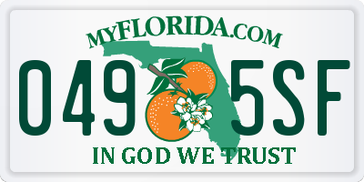 FL license plate 0495SF