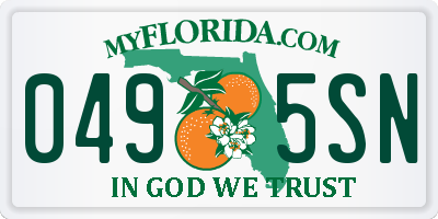 FL license plate 0495SN