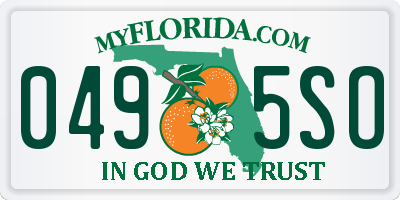 FL license plate 0495SO