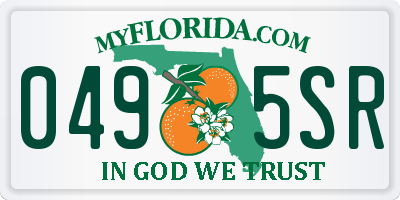 FL license plate 0495SR