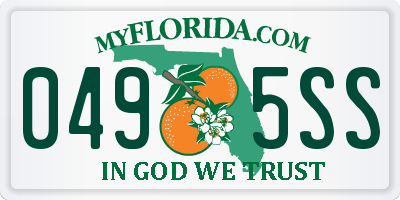 FL license plate 0495SS
