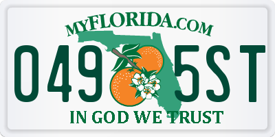 FL license plate 0495ST