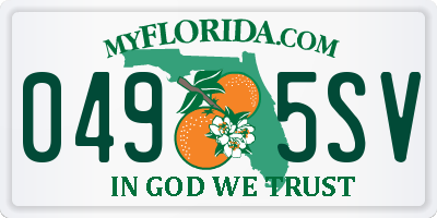 FL license plate 0495SV