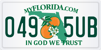FL license plate 0495UB