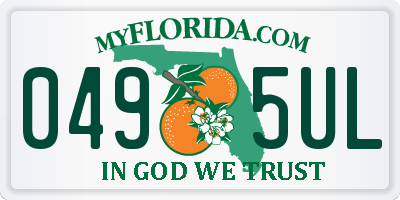 FL license plate 0495UL