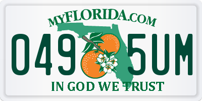 FL license plate 0495UM