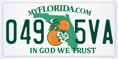 FL license plate 0495VA