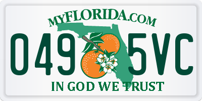 FL license plate 0495VC