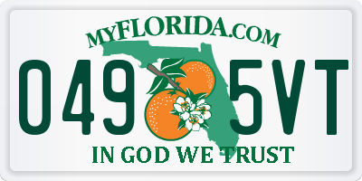 FL license plate 0495VT