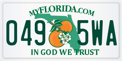 FL license plate 0495WA