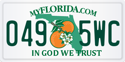 FL license plate 0495WC