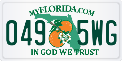 FL license plate 0495WG
