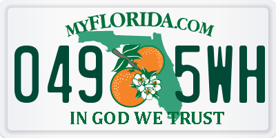 FL license plate 0495WH