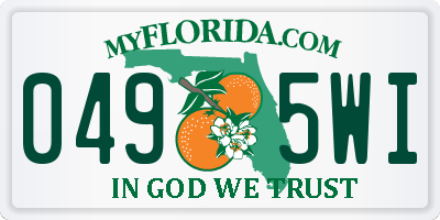 FL license plate 0495WI