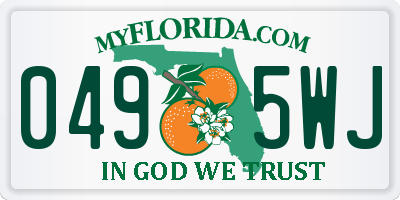 FL license plate 0495WJ