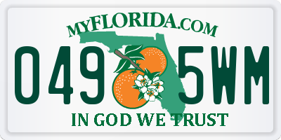FL license plate 0495WM