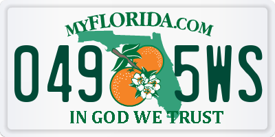 FL license plate 0495WS
