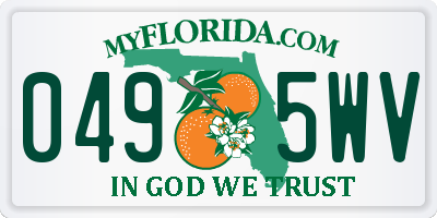 FL license plate 0495WV