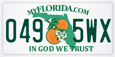 FL license plate 0495WX