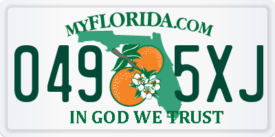 FL license plate 0495XJ
