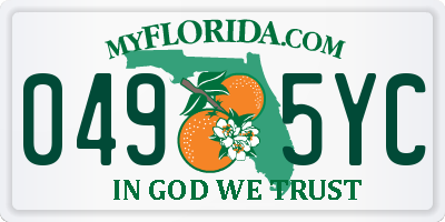 FL license plate 0495YC