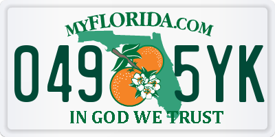 FL license plate 0495YK