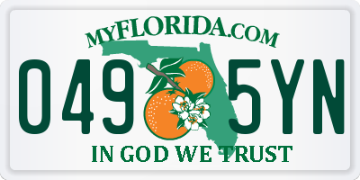 FL license plate 0495YN