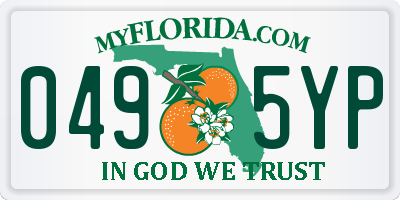 FL license plate 0495YP