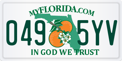 FL license plate 0495YV