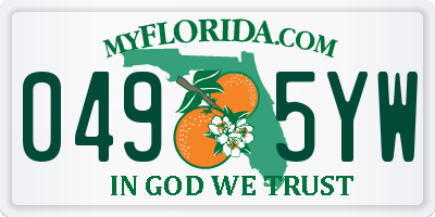 FL license plate 0495YW