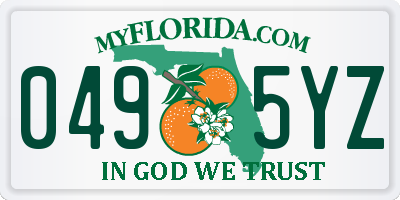 FL license plate 0495YZ