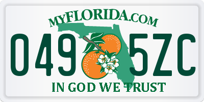 FL license plate 0495ZC