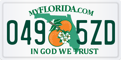 FL license plate 0495ZD