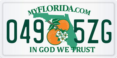 FL license plate 0495ZG