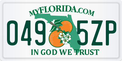 FL license plate 0495ZP