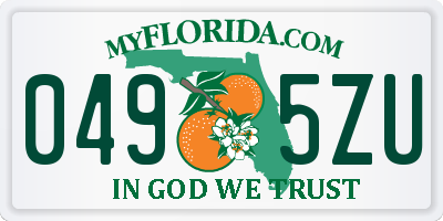 FL license plate 0495ZU