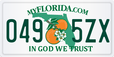FL license plate 0495ZX