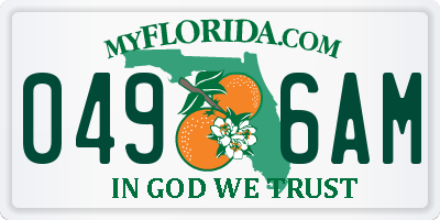 FL license plate 0496AM