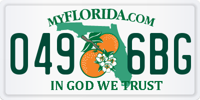 FL license plate 0496BG